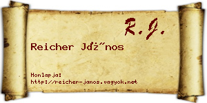 Reicher János névjegykártya