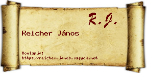 Reicher János névjegykártya
